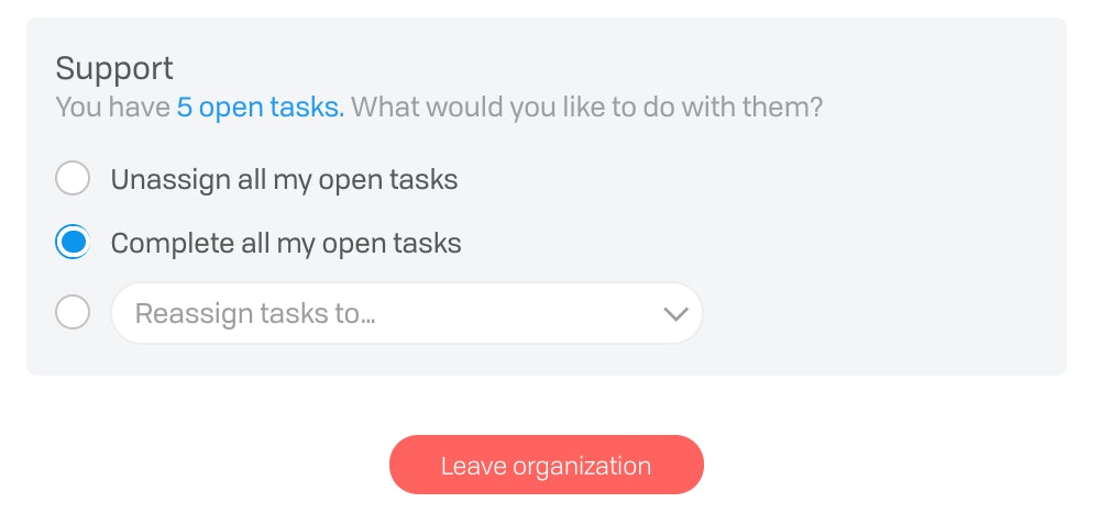 Leaving Organization New 4